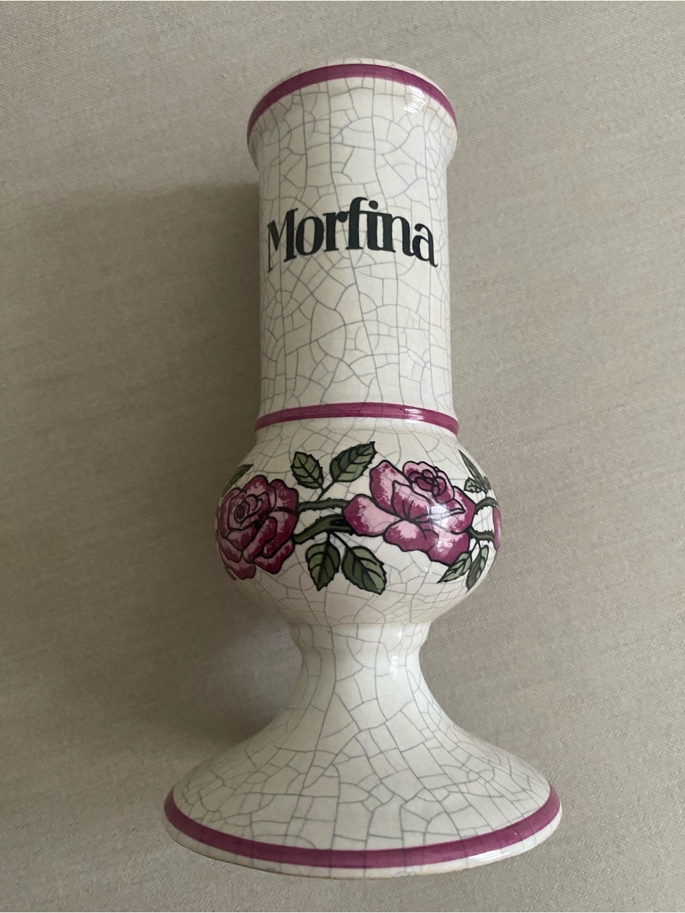 Rare Set of 3 Vintage Herr Keramik German Apothecary Jars Cocaina Morfina Oppio - Picture 13 of 14